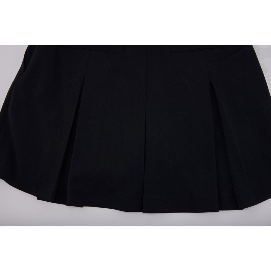 LETTERING JACQUARD PLEATED SKIRT