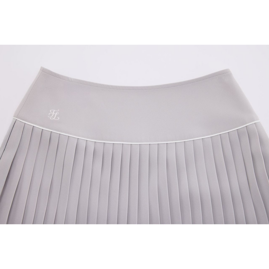 SILK TWIST FLARE PLEATS SKIRT