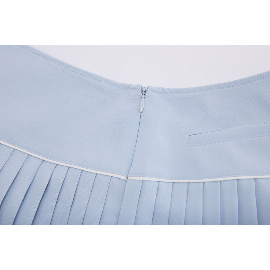 SILK TWIST FLARE PLEATS SKIRT