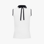 DETACHABLE CORSAGE SLEEVELESS KNIT