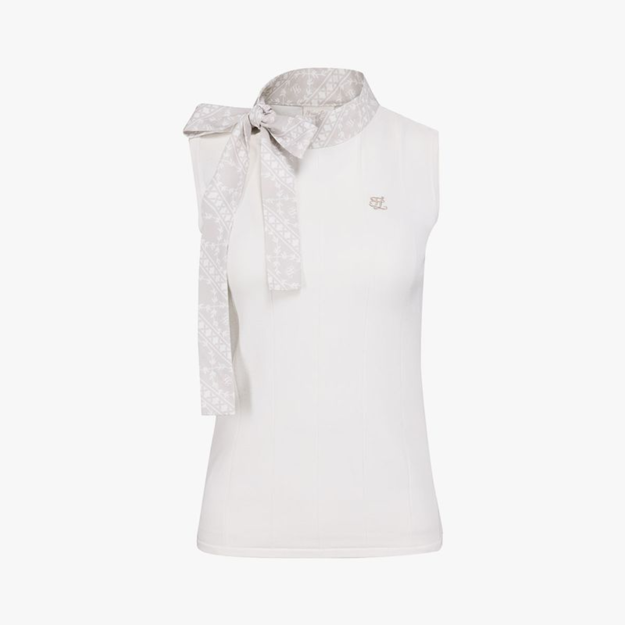 PATTERN RIBBON SLEEVELESS KNIT