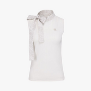 PATTERN RIBBON SLEEVELESS KNIT