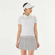 SQUARE NECK PEARL RIBBON VEST