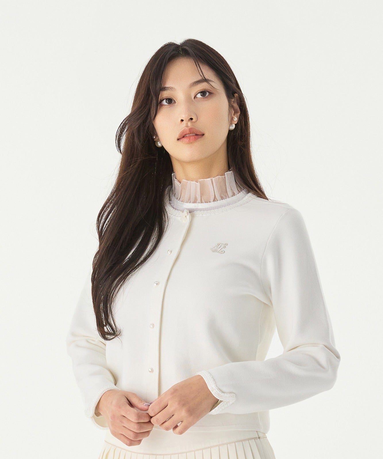 RUFFLE NECK INNER T-SHIRT