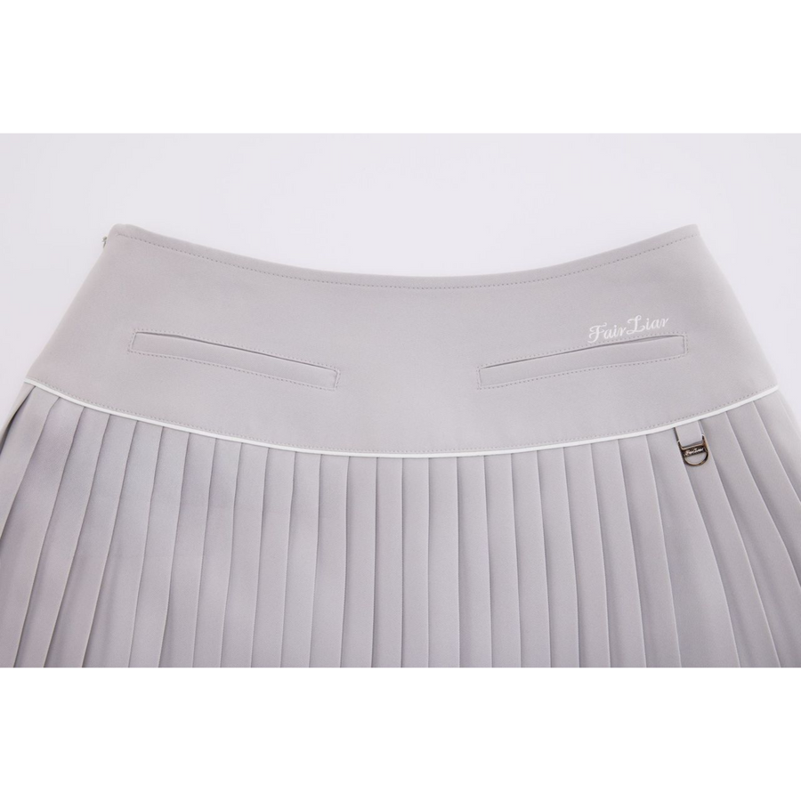SILK TWIST FLARE PLEATS SKIRT