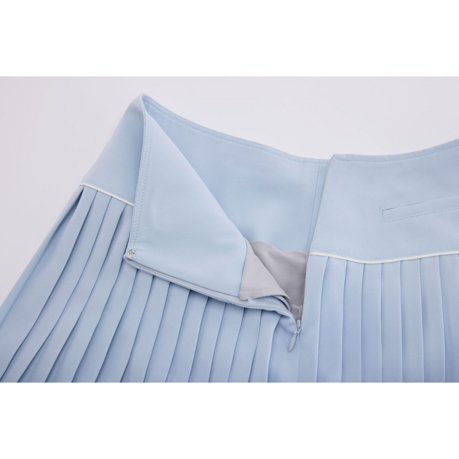 SILK TWIST FLARE PLEATS SKIRT
