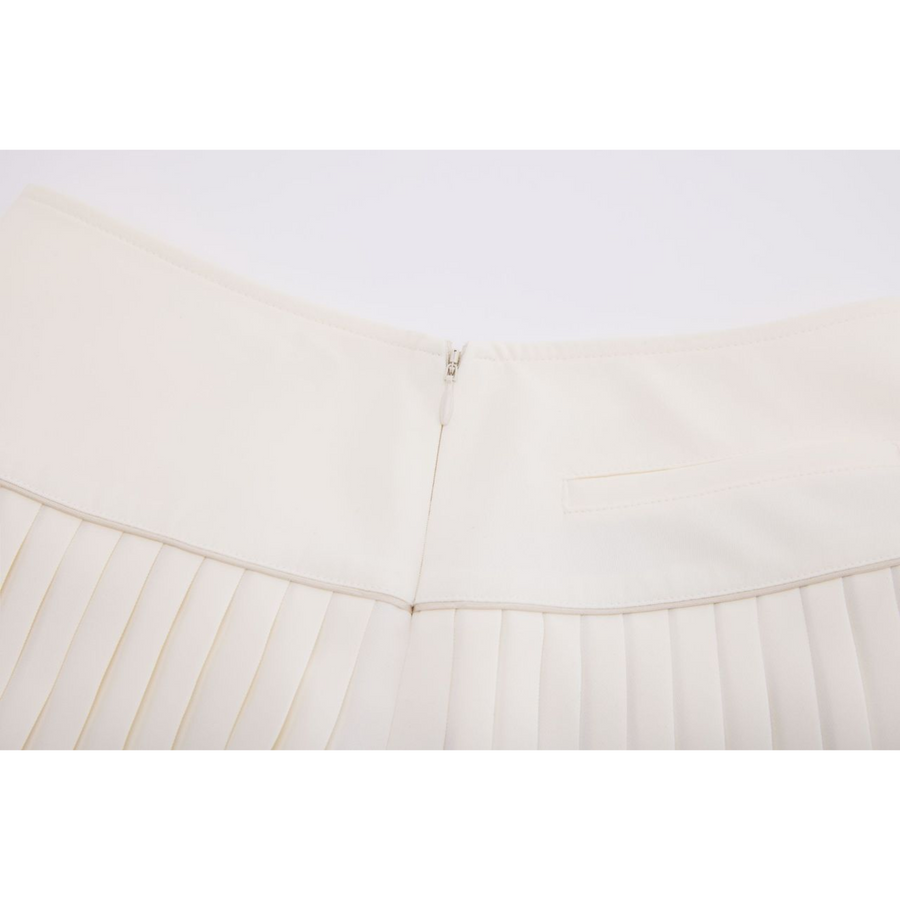 SILK TWIST FLARE PLEATS SKIRT