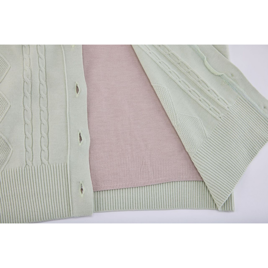DOUBLE LAYER V-NECK CARDIGAN