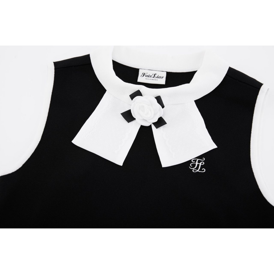 DETACHABLE CORSAGE SLEEVELESS KNIT