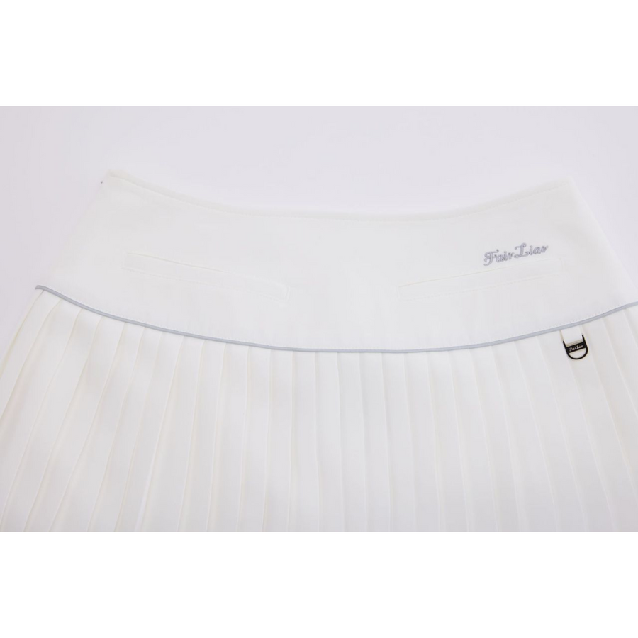 SILK TWIST FLARE PLEATS SKIRT