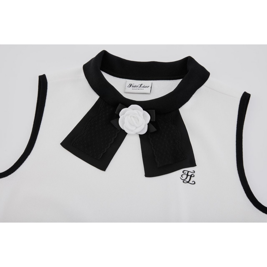 DETACHABLE CORSAGE SLEEVELESS KNIT