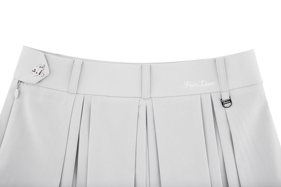 LOGO SNAP PLEATED SKIRT