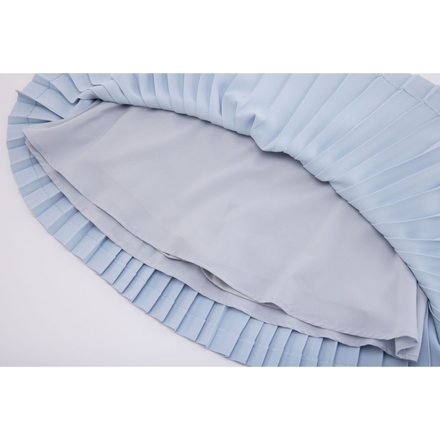 SILK TWIST FLARE PLEATS SKIRT