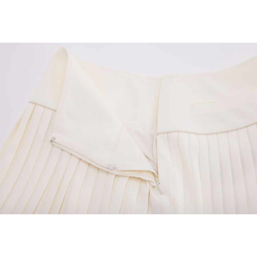 SILK TWIST FLARE PLEATS SKIRT