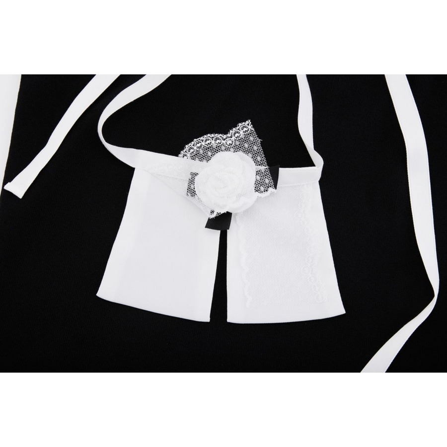 DETACHABLE CORSAGE SLEEVELESS KNIT
