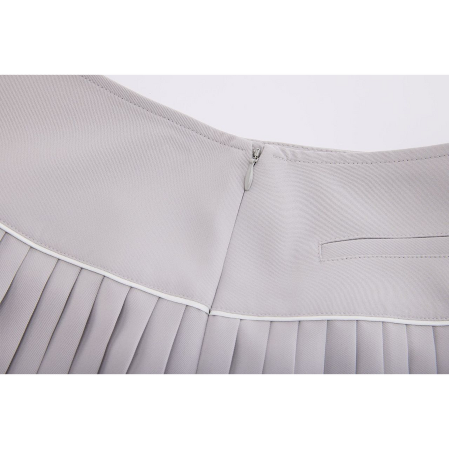 SILK TWIST FLARE PLEATS SKIRT