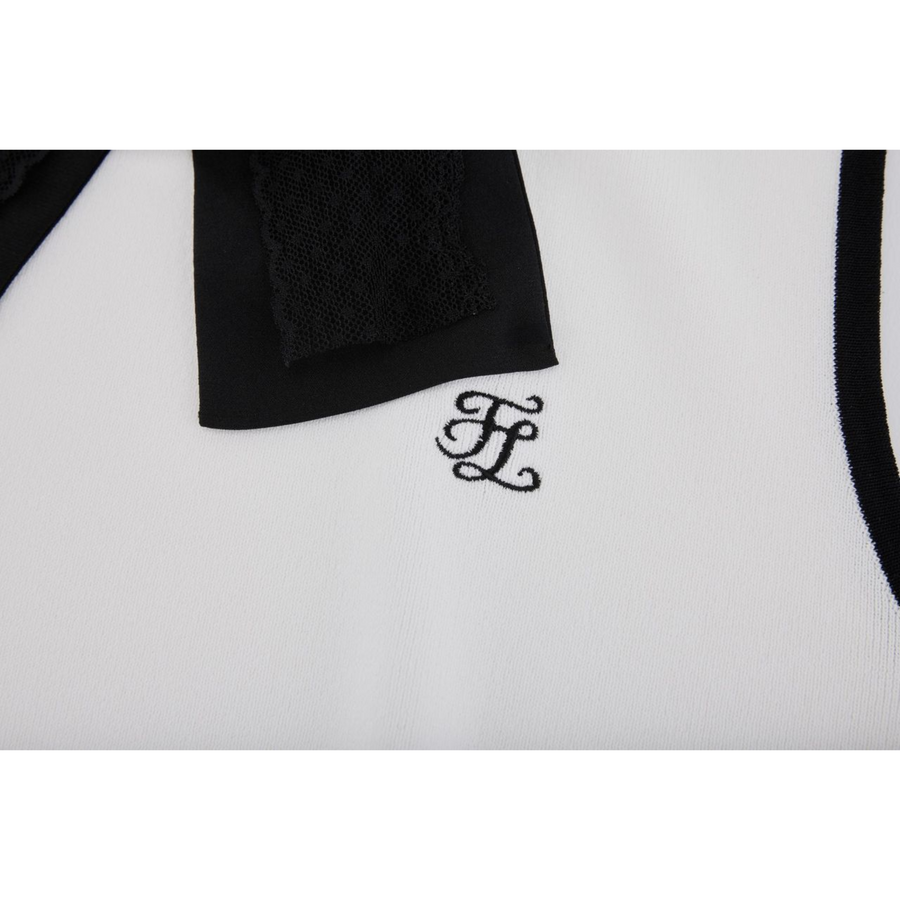 DETACHABLE CORSAGE SLEEVELESS KNIT