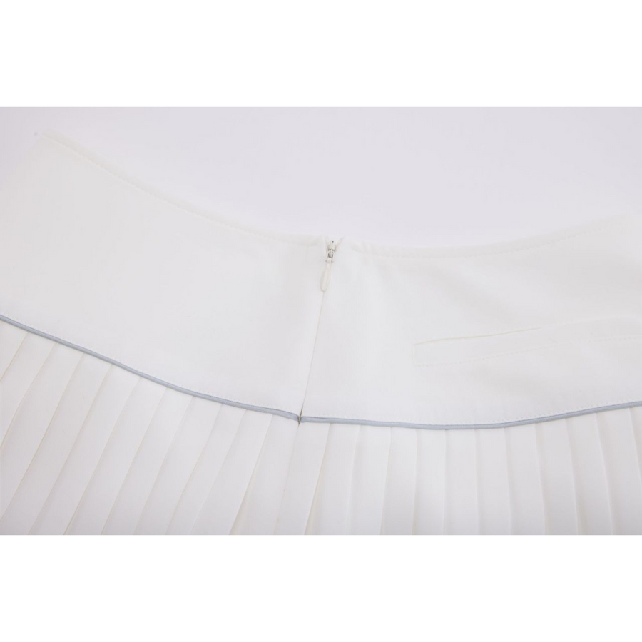 SILK TWIST FLARE PLEATS SKIRT