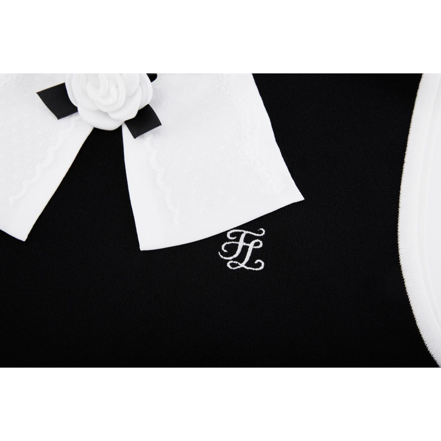 DETACHABLE CORSAGE SLEEVELESS KNIT