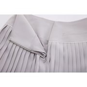 SILK TWIST FLARE PLEATS SKIRT