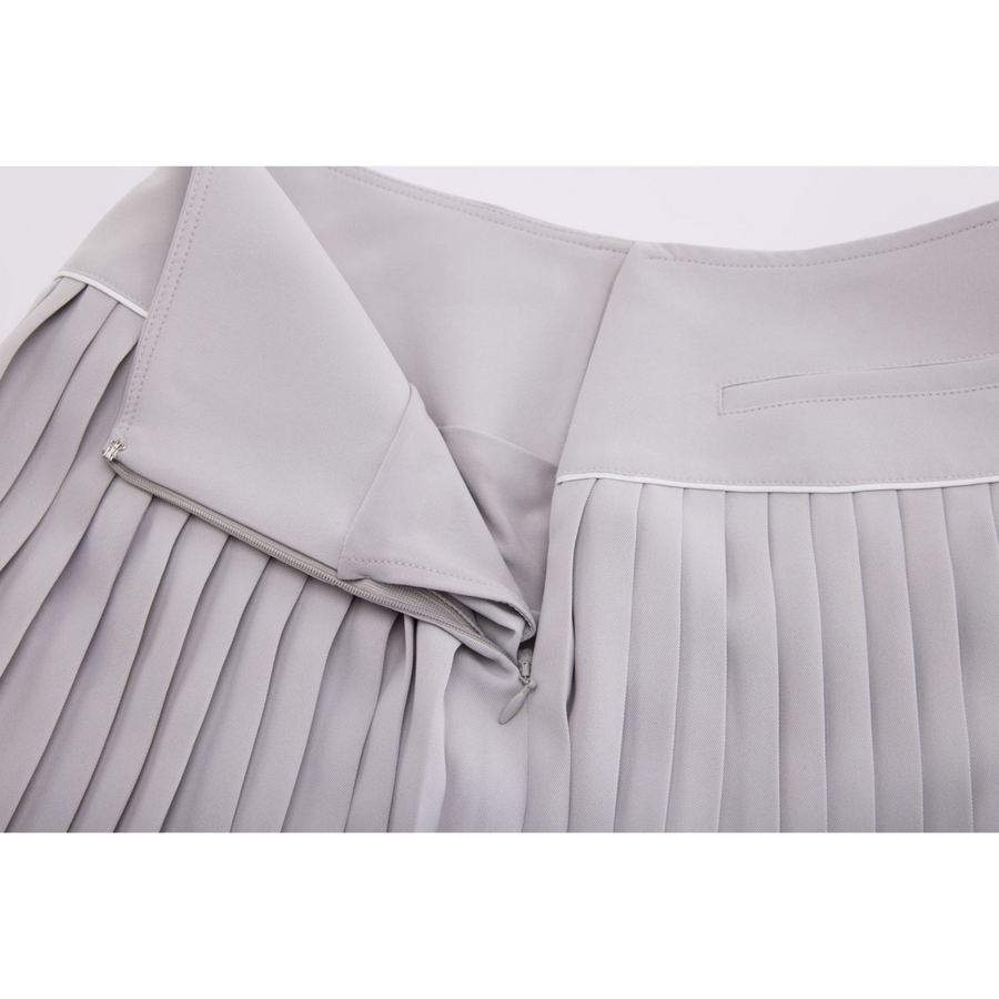 SILK TWIST FLARE PLEATS SKIRT