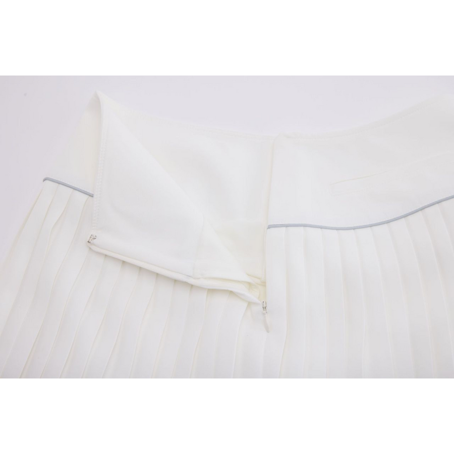 SILK TWIST FLARE PLEATS SKIRT