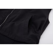 BACK SHIRRING ZIP-UP VEST