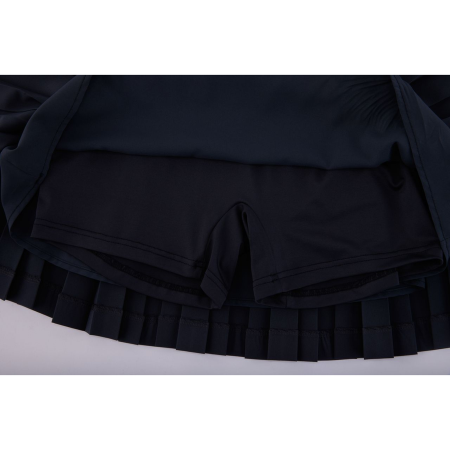 DOUBLE PLEATED BAND SKIRT