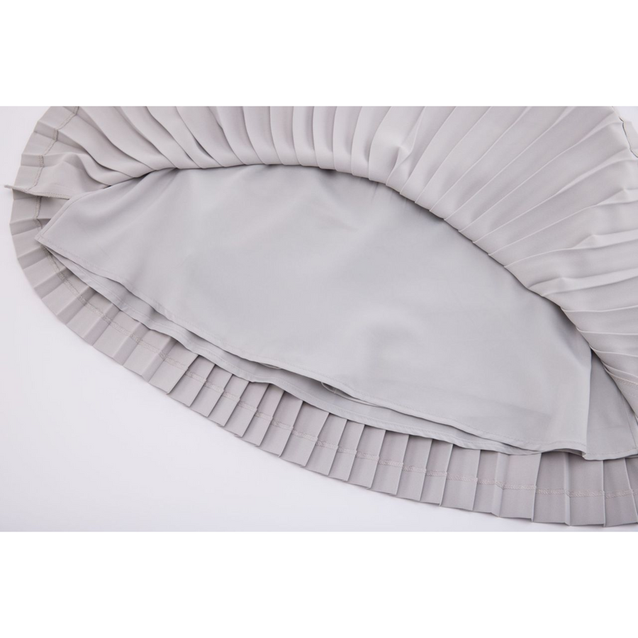 SILK TWIST FLARE PLEATS SKIRT