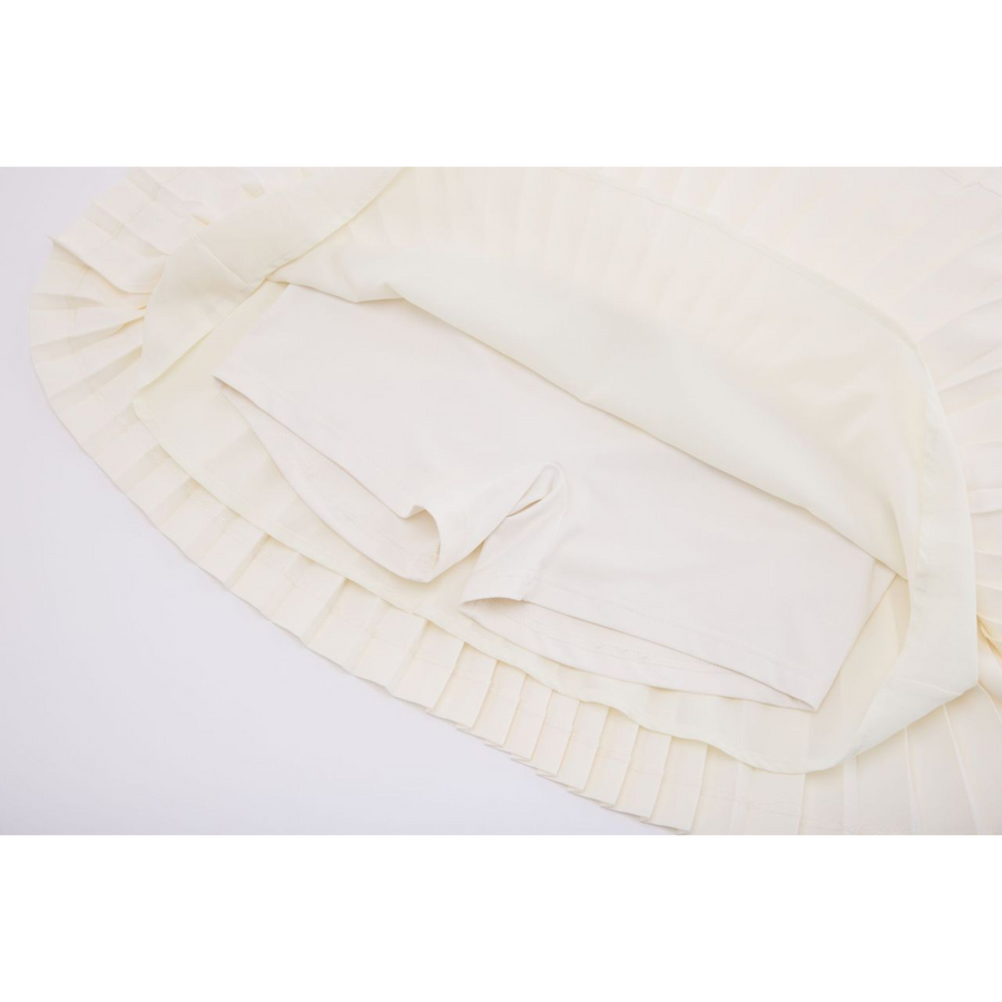 SILK TWIST FLARE PLEATS SKIRT