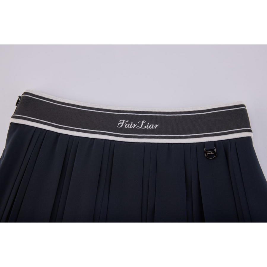 DOUBLE PLEATED BAND SKIRT
