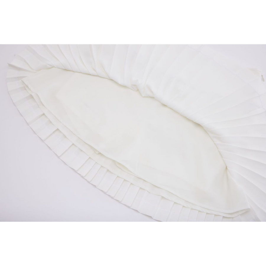 SILK TWIST FLARE PLEATS SKIRT