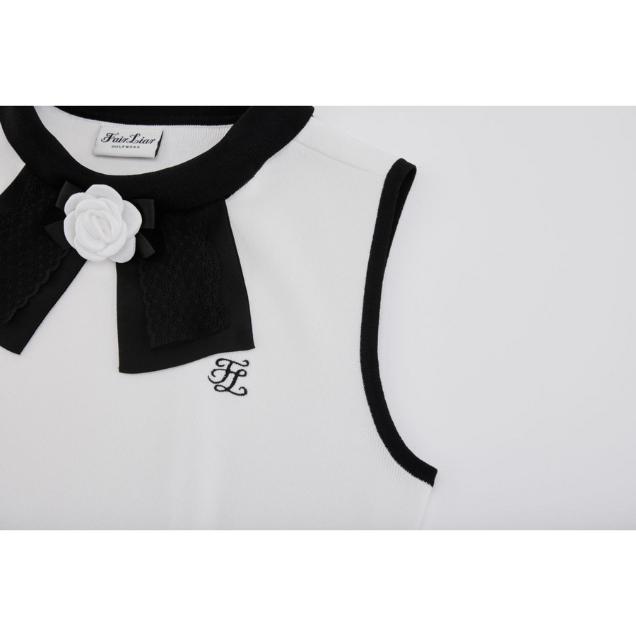 DETACHABLE CORSAGE SLEEVELESS KNIT