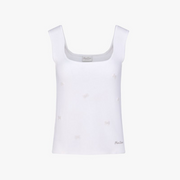 SQUARE NECK PEARL RIBBON VEST