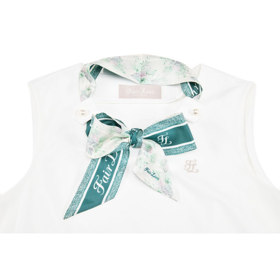 BOTANICAL SCARF SLEEVELESS T-SHIRT