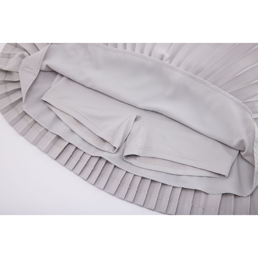 SILK TWIST FLARE PLEATS SKIRT