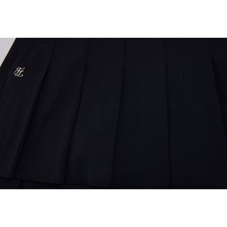 LETTERING JACQUARD PLEATED SKIRT