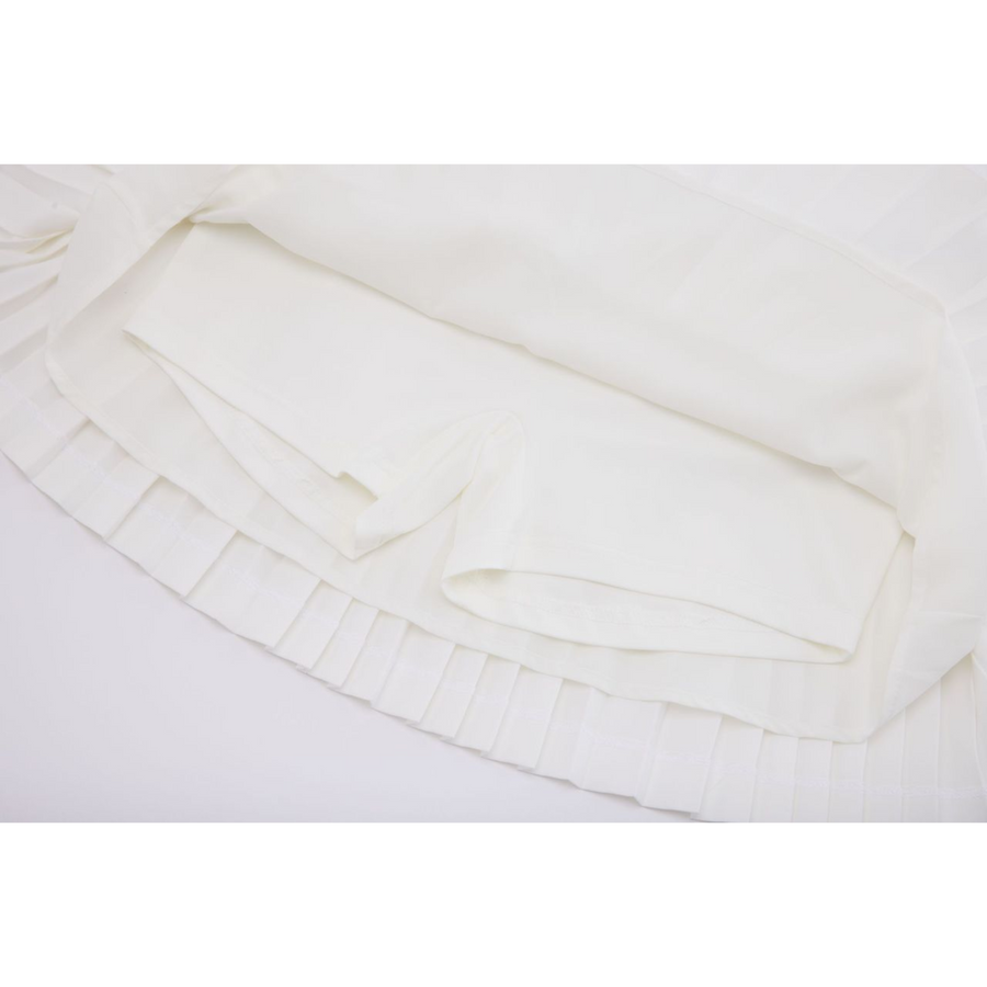 SILK TWIST FLARE PLEATS SKIRT
