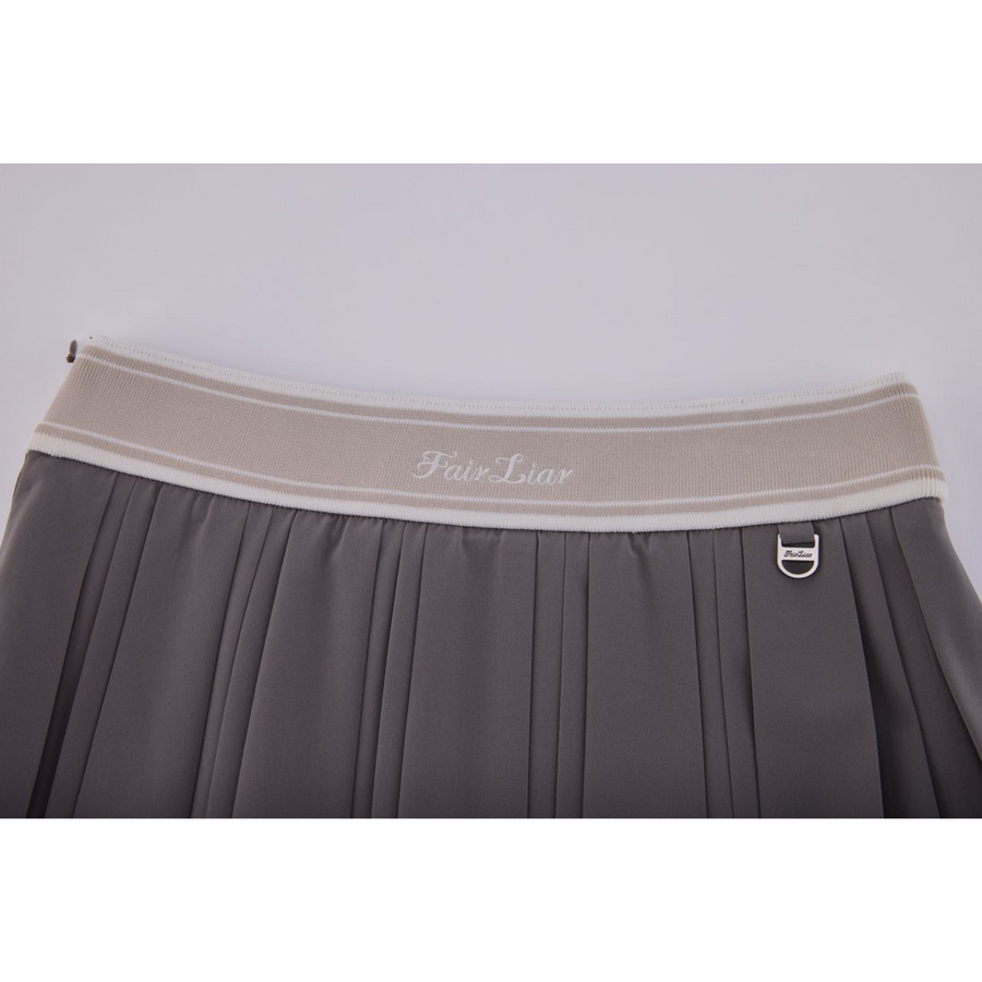 DOUBLE PLEATED BAND SKIRT
