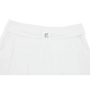 RIBBON BELT WIDE PLEATED SKIRT