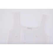 SQUARE NECK PEARL RIBBON VEST