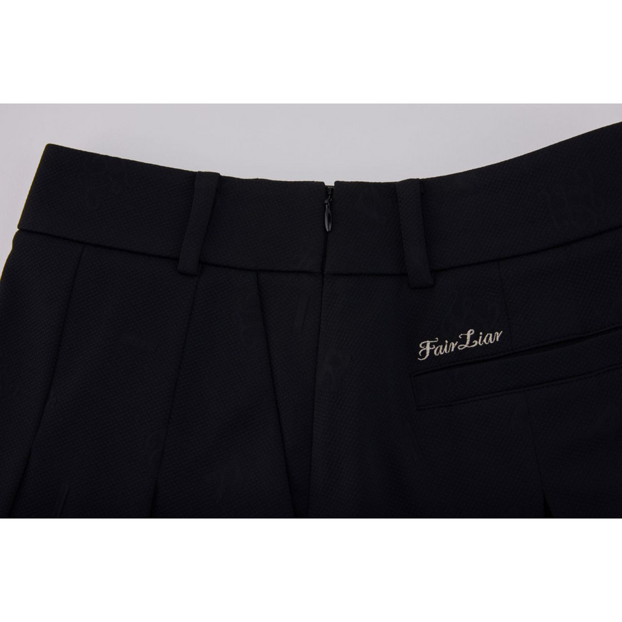 LETTERING JACQUARD PLEATED SKIRT