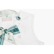 BOTANICAL SCARF SLEEVELESS T-SHIRT