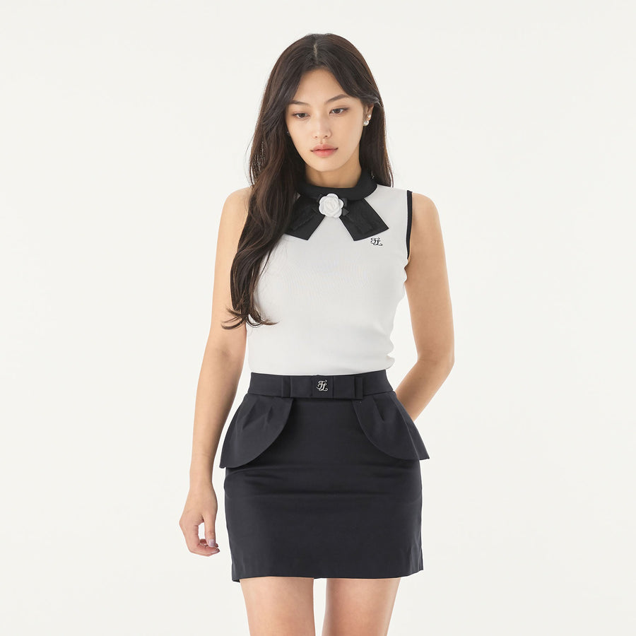 DETACHABLE CORSAGE SLEEVELESS KNIT