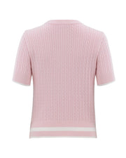 RIBBON 3/4 SLEEVE CROP KNIT