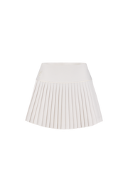 PEARL LOGO FLARED PLEATS SKIRT