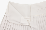 PEARL LOGO FLARED PLEATS SKIRT