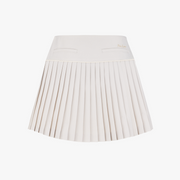 PEARL LOGO FLARED PLEATS SKIRT