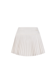 PEARL LOGO FLARED PLEATS SKIRT