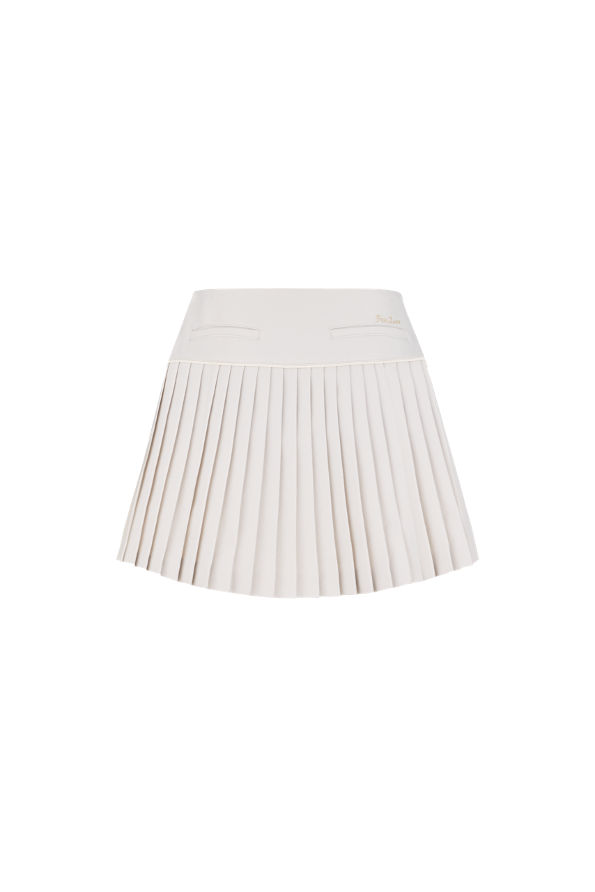 PEARL LOGO FLARED PLEATS SKIRT